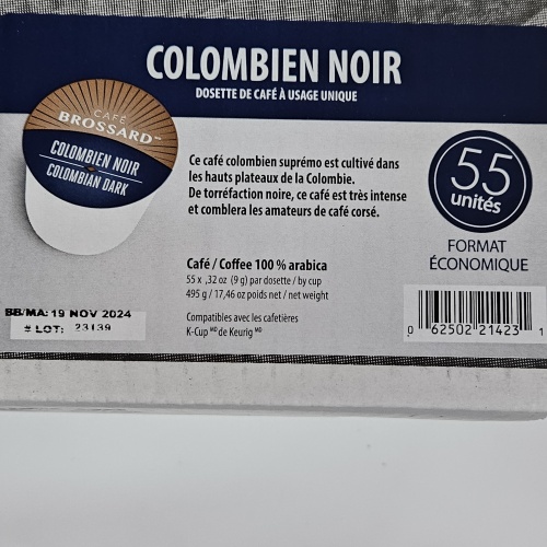 Café Colombien Noir (55 dosettes)